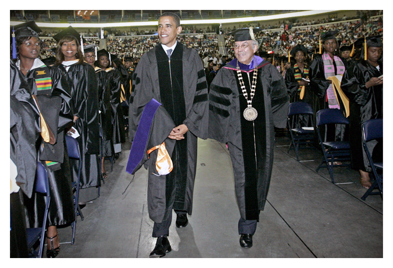 Senator Barack Obama with Dr. Norman C. Francis at the Xavier University 2006 graduation.